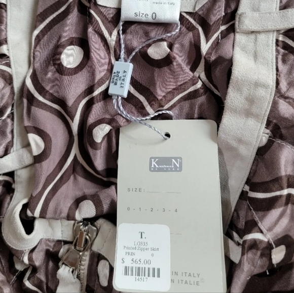 NWT KristenseN Du Nord 100% Silk Made in Italy A-line Zip $565 Skirt Size-0 - Picture 3 of 8
